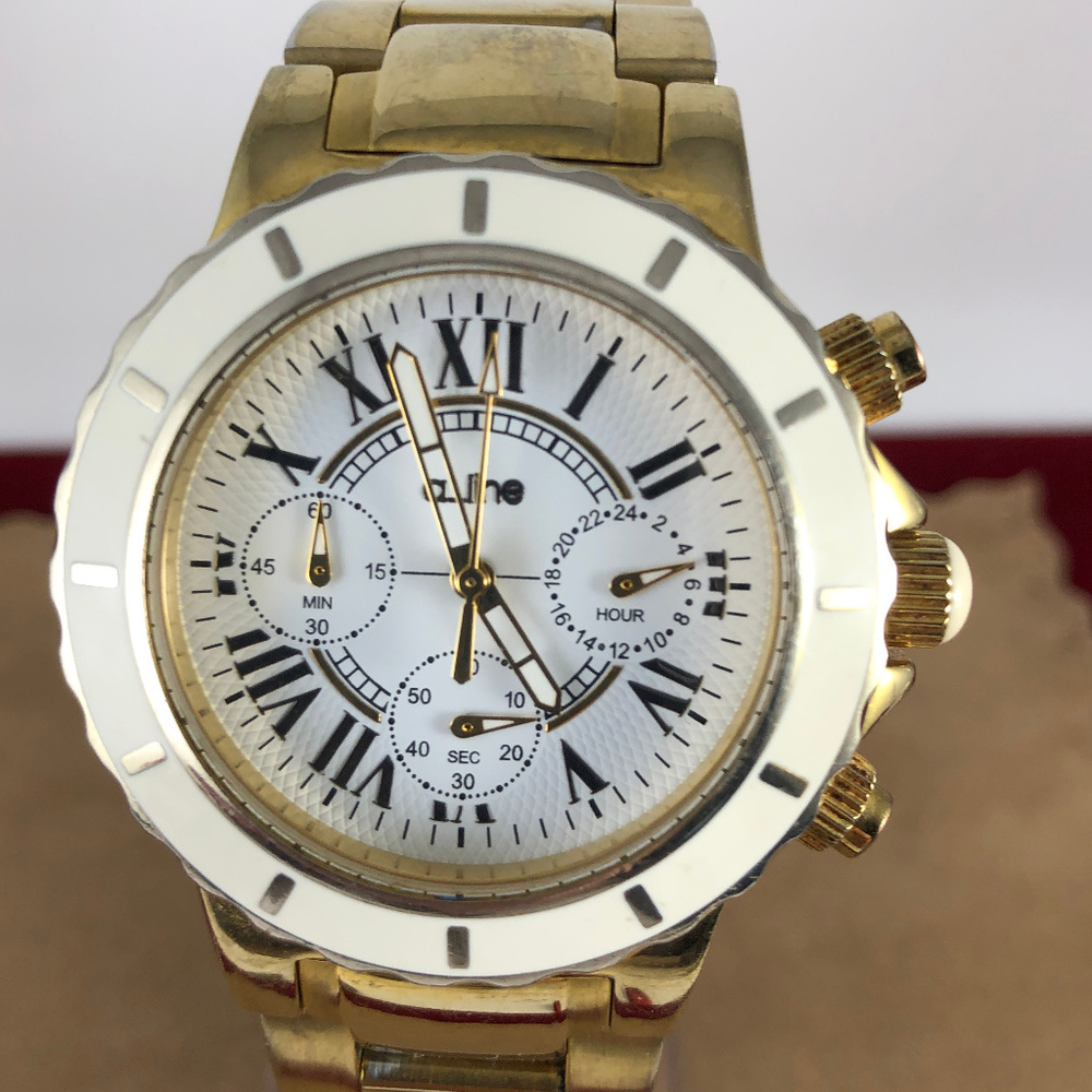 a_line's Marina collection Gold Tone Chronograph